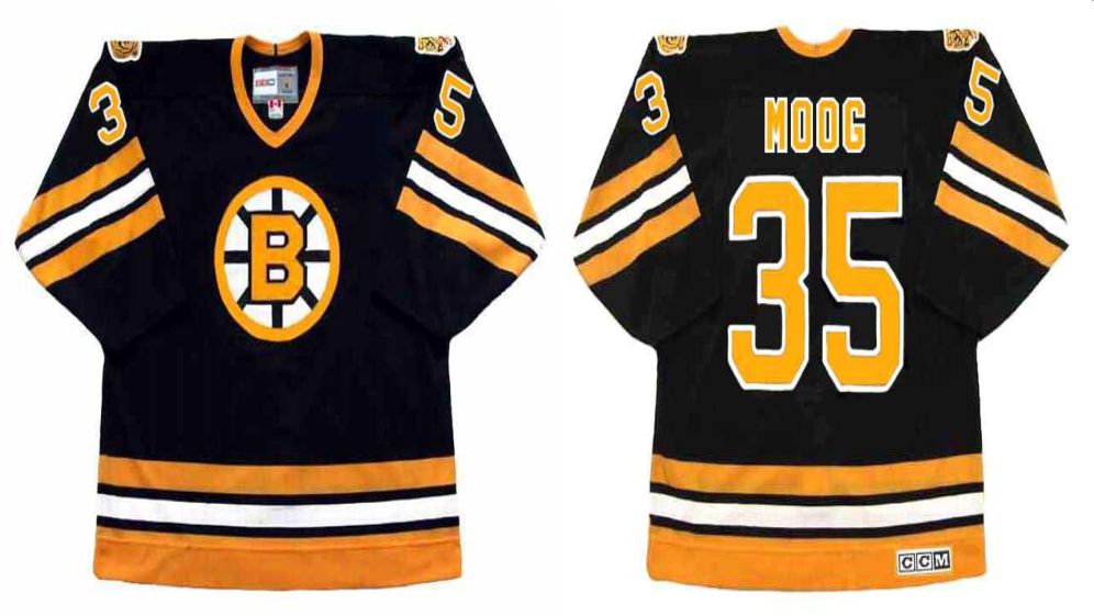 2019 Men Boston Bruins 35 Moog Black CCM NHL jerseys